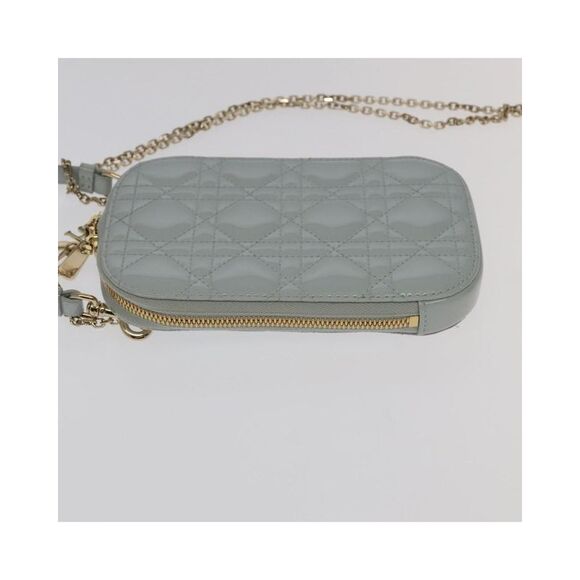 Pre Loved Dior Lady Women Blue Shoulder Bags - Picture 5 of 8